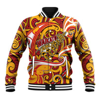 Custom Aotearoa Waikato Tainui Baseball Jacket Maori Tribal Pattern Koru Motif