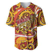Custom Aotearoa Waikato Tainui Baseball Jersey Maori Tribal Pattern Koru Motif