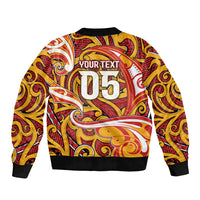Custom Aotearoa Waikato Tainui Bomber Jacket Maori Tribal Pattern Koru Motif