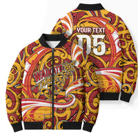 Custom Aotearoa Waikato Tainui Bomber Puffer Jacket Maori Tribal Pattern Koru Motif