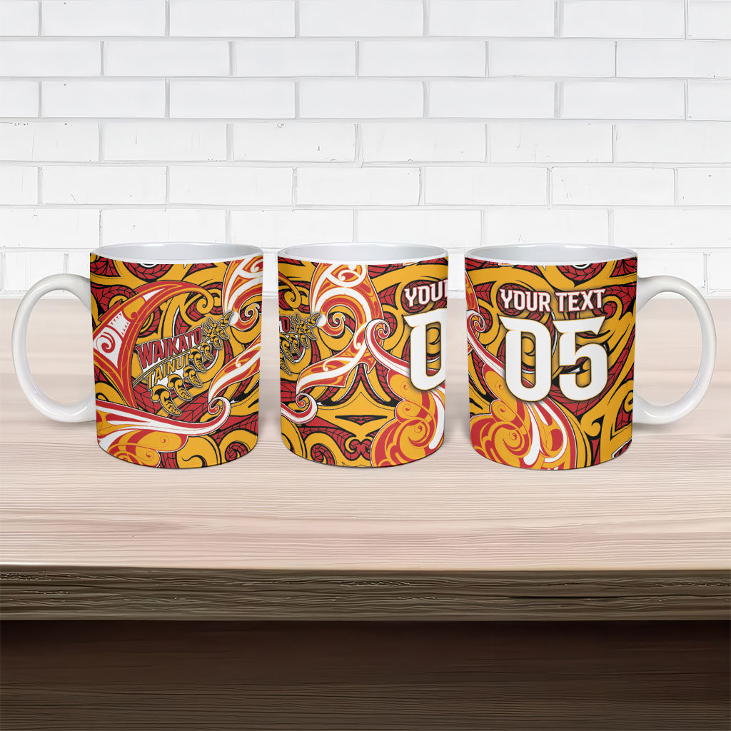 Custom Aotearoa Waikato Tainui Ceramic Mug Maori Tribal Pattern Koru Motif