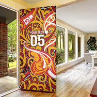 Custom Aotearoa Waikato Tainui Door Cover Maori Tribal Pattern Koru Motif