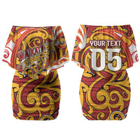 Custom Aotearoa Waikato Tainui Family Matching Off Shoulder Short Dress and Hawaiian Shirt Maori Tribal Pattern Koru Motif