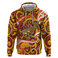 Custom Aotearoa Waikato Tainui Hoodie Maori Tribal Pattern Koru Motif