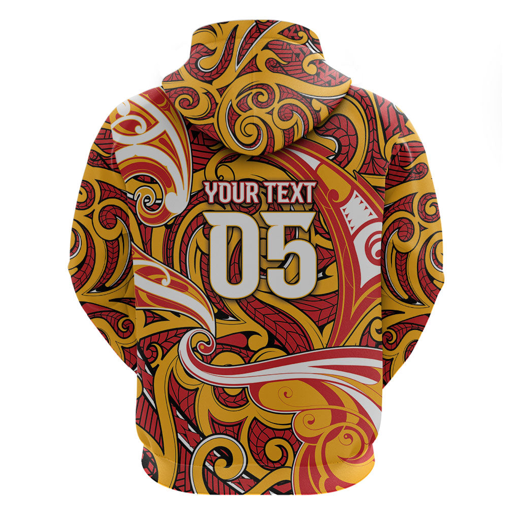 Custom Aotearoa Waikato Tainui Hoodie Maori Tribal Pattern Koru Motif