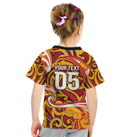 Custom Aotearoa Waikato Tainui Kid T Shirt Maori Tribal Pattern Koru Motif