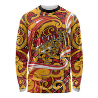 Custom Aotearoa Waikato Tainui Long Sleeve Shirt Maori Tribal Pattern Koru Motif
