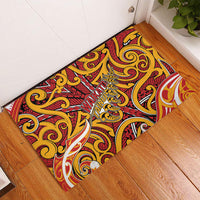 Aotearoa Waikato Tainui Rubber Doormat Maori Tribal Pattern Koru Motif