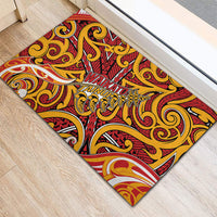 Aotearoa Waikato Tainui Rubber Doormat Maori Tribal Pattern Koru Motif