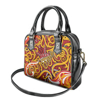 Aotearoa Waikato Tainui Shoulder Handbag Maori Tribal Pattern Koru Motif