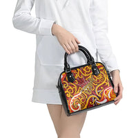 Aotearoa Waikato Tainui Shoulder Handbag Maori Tribal Pattern Koru Motif