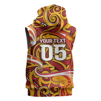 Custom Aotearoa Waikato Tainui Sleeveless Hoodie Maori Tribal Pattern Koru Motif