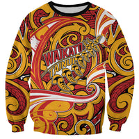 Custom Aotearoa Waikato Tainui Sweatshirt Maori Tribal Pattern Koru Motif