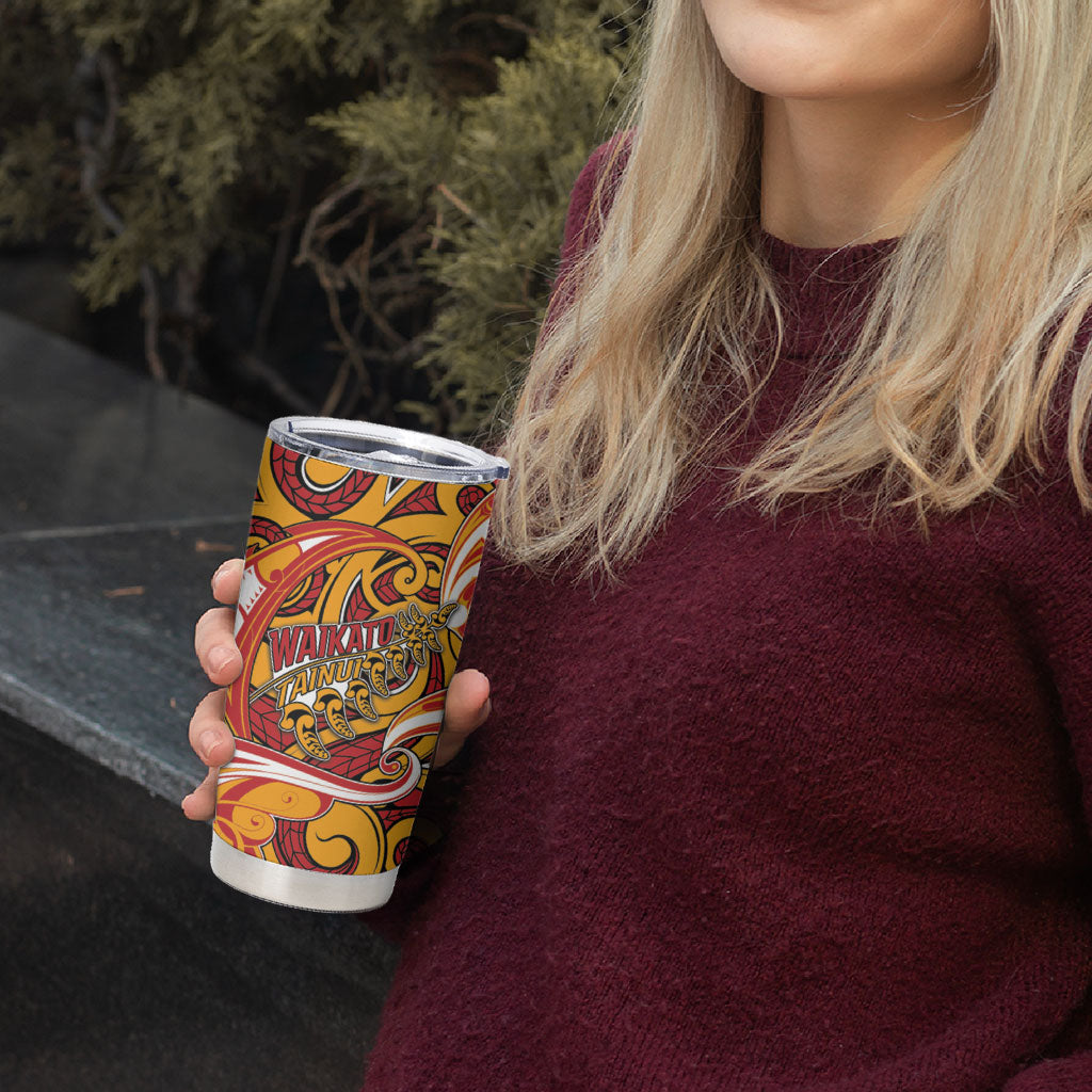 Custom Aotearoa Waikato Tainui Tumbler Cup Maori Tribal Pattern Koru Motif