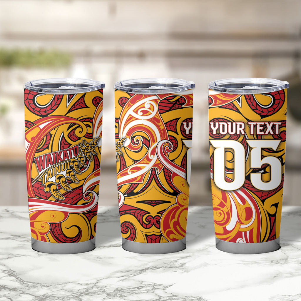 Custom Aotearoa Waikato Tainui Tumbler Cup Maori Tribal Pattern Koru Motif