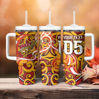 Custom Aotearoa Waikato Tainui Tumbler With Handle Maori Tribal Pattern Koru Motif