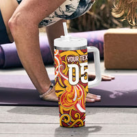 Custom Aotearoa Waikato Tainui Tumbler With Handle Maori Tribal Pattern Koru Motif