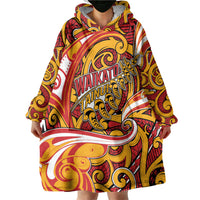Custom Aotearoa Waikato Tainui Wearable Blanket Hoodie Maori Tribal Pattern Koru Motif