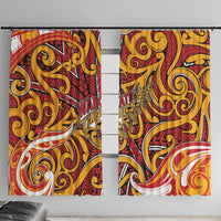 Aotearoa Waikato Tainui Window Curtain Maori Tribal Pattern Koru Motif