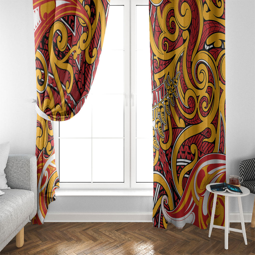 Aotearoa Waikato Tainui Window Curtain Maori Tribal Pattern Koru Motif