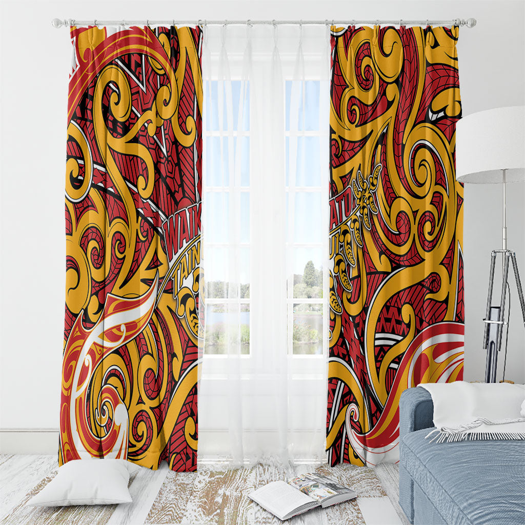 Aotearoa Waikato Tainui Window Curtain Maori Tribal Pattern Koru Motif