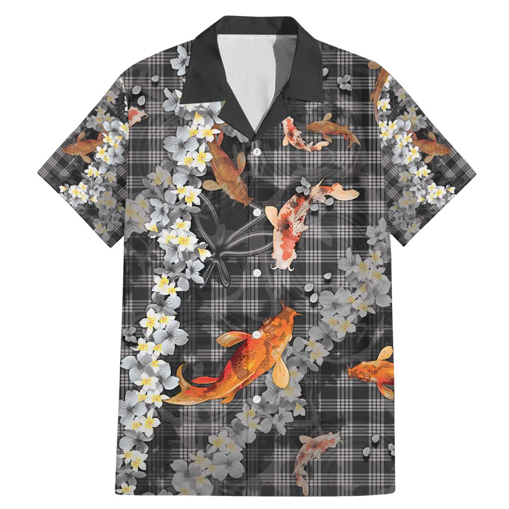 Black Palaka Hawaiian And Japanese Family Matching Mermaid Dress and Hawaiian Shirt Sakura Lei With Koi Fish - Polynesian Pride