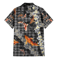 Black Palaka Hawaiian And Japanese Family Matching Mermaid Dress and Hawaiian Shirt Sakura Lei With Koi Fish - Polynesian Pride