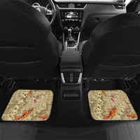 Beige Palaka Hawaiian And Japanese Car Mats Sakura Lei With Koi Fish - Polynesian Pride
