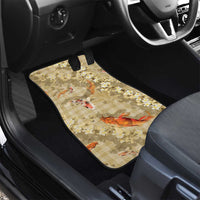 Beige Palaka Hawaiian And Japanese Car Mats Sakura Lei With Koi Fish - Polynesian Pride