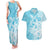 Hawaii Kanaka Maoli Couples Matching Tank Maxi Dress and Hawaiian Shirt Polynesian Turtle Tattoo