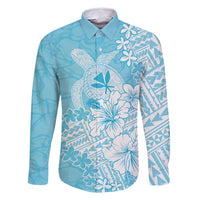 Hawaii Kanaka Maoli Family Matching Long Sleeve Bodycon Dress and Hawaiian Shirt Polynesian Turtle Tattoo