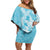 Hawaii Kanaka Maoli Family Matching Off Shoulder Short Dress and Hawaiian Shirt Polynesian Turtle Tattoo
