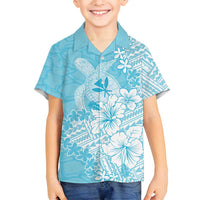 Hawaii Kanaka Maoli Family Matching Off Shoulder Short Dress and Hawaiian Shirt Polynesian Turtle Tattoo