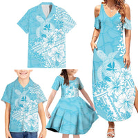 Hawaii Kanaka Maoli Family Matching Summer Maxi Dress and Hawaiian Shirt Polynesian Turtle Tattoo