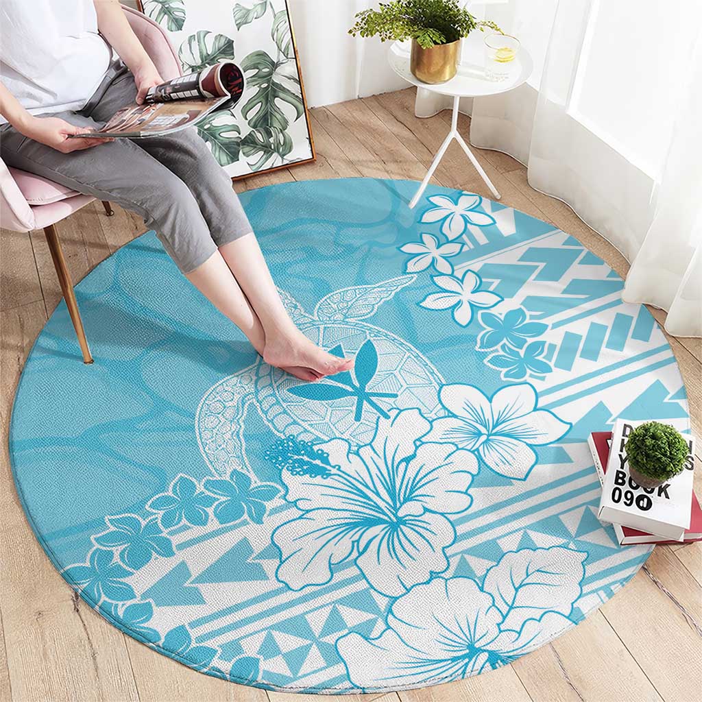 Hawaii Kanaka Maoli Round Carpet Polynesian Turtle Tattoo