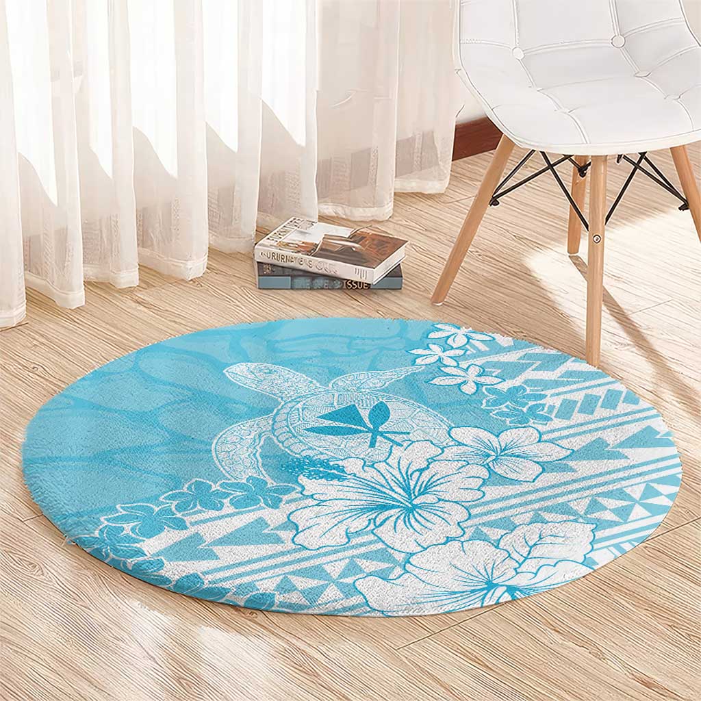 Hawaii Kanaka Maoli Round Carpet Polynesian Turtle Tattoo