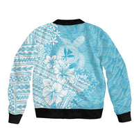 Hawaii Kanaka Maoli Sleeve Zip Bomber Jacket Polynesian Turtle Tattoo