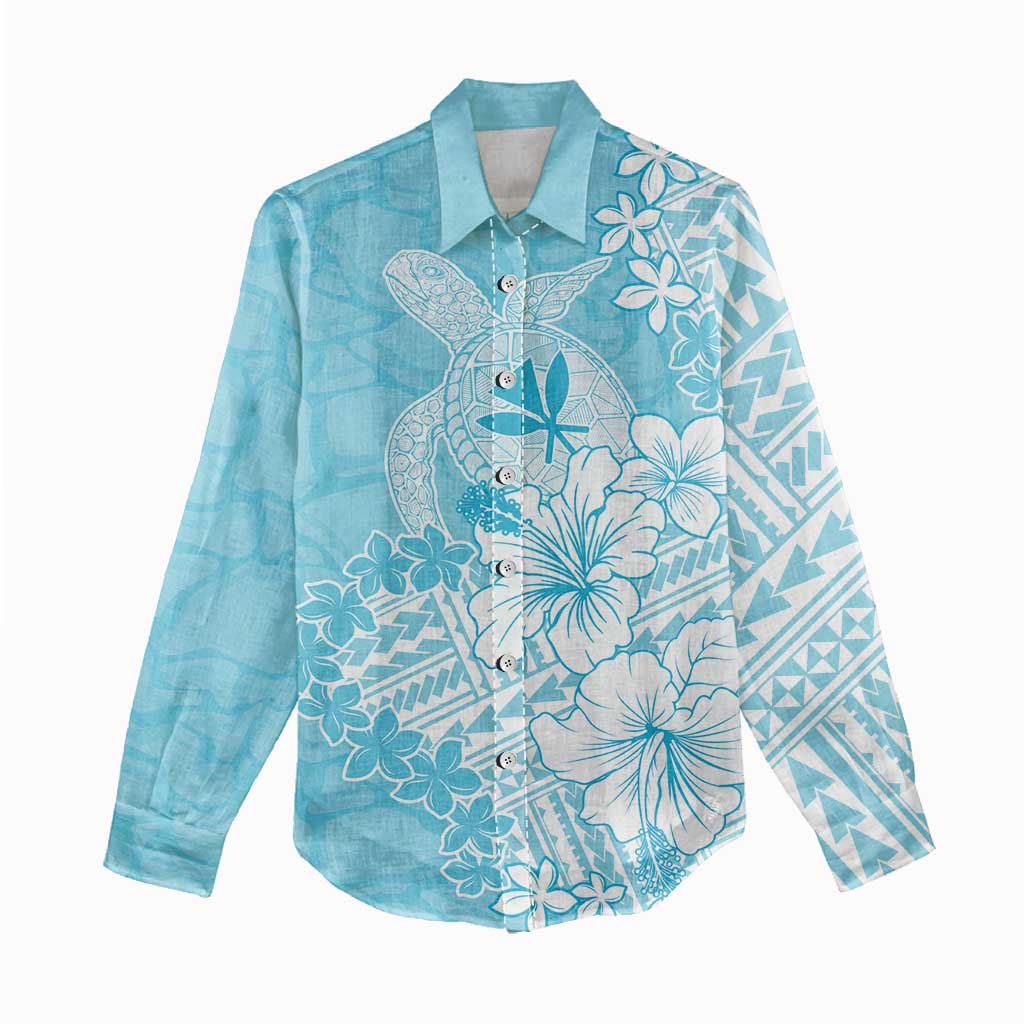 Hawaii Kanaka Maoli Women Casual Shirt Polynesian Turtle Tattoo