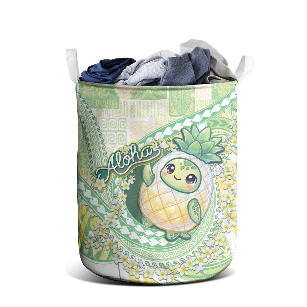 Hawaii Pineapple Laundry Basket Cute Cosplay Turtle Plumeria Spiral