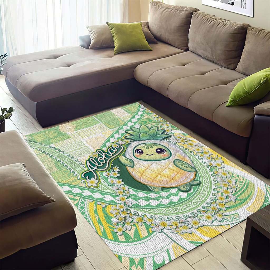 Hawaii Pineapple Area Rug Cute Cosplay Turtle Plumeria Spiral