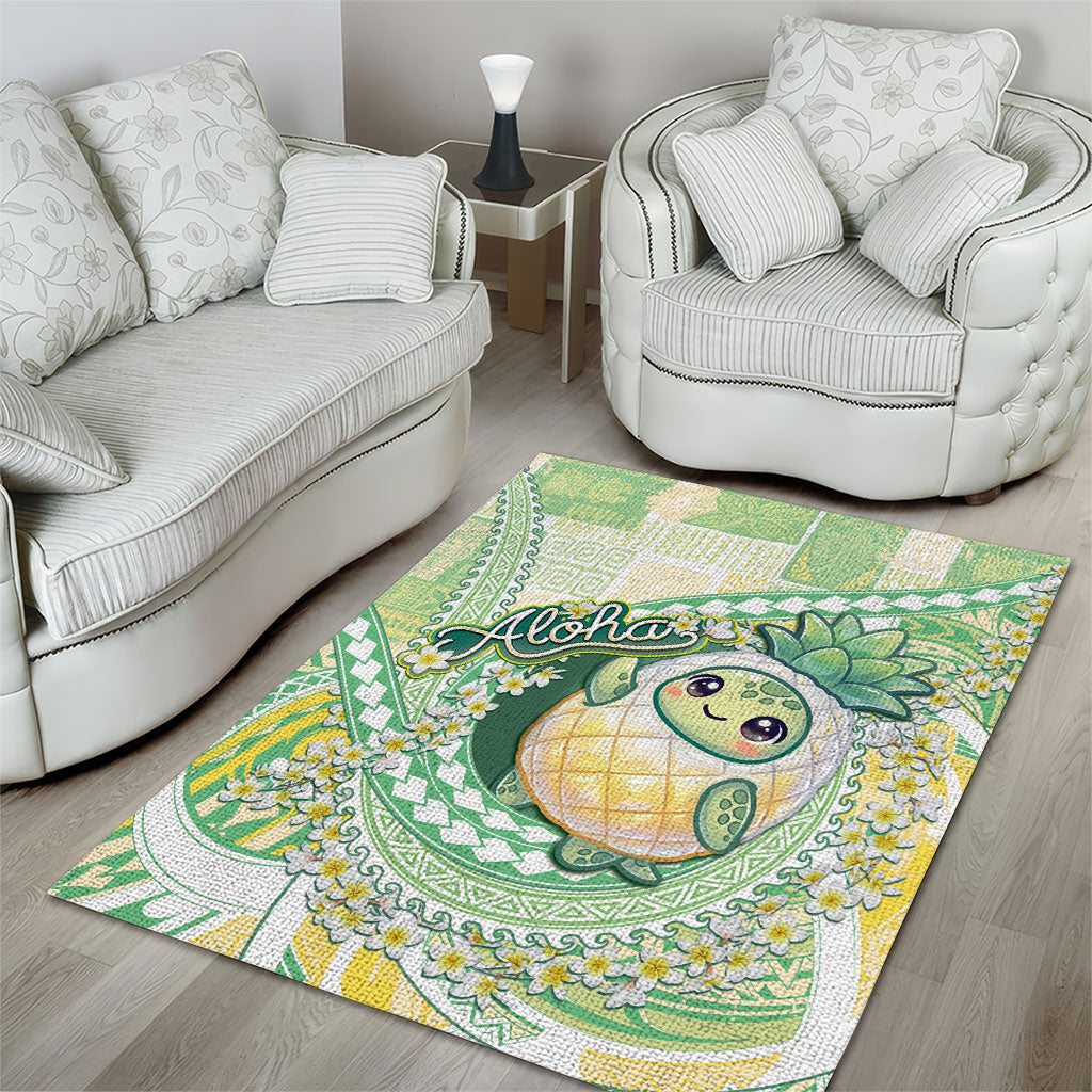 Hawaii Pineapple Area Rug Cute Cosplay Turtle Plumeria Spiral