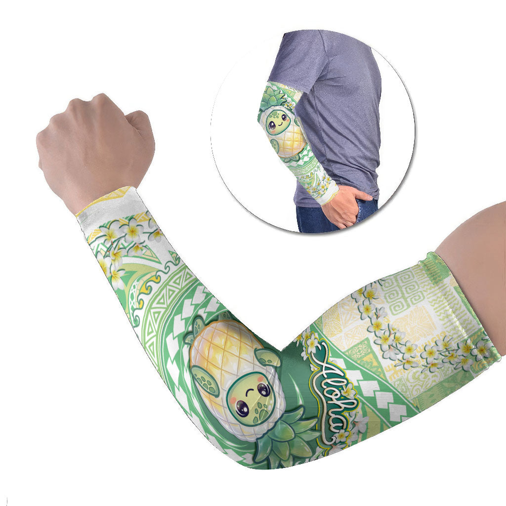 Hawaii Pineapple Arm Sleeves Cute Cosplay Turtle Plumeria Spiral