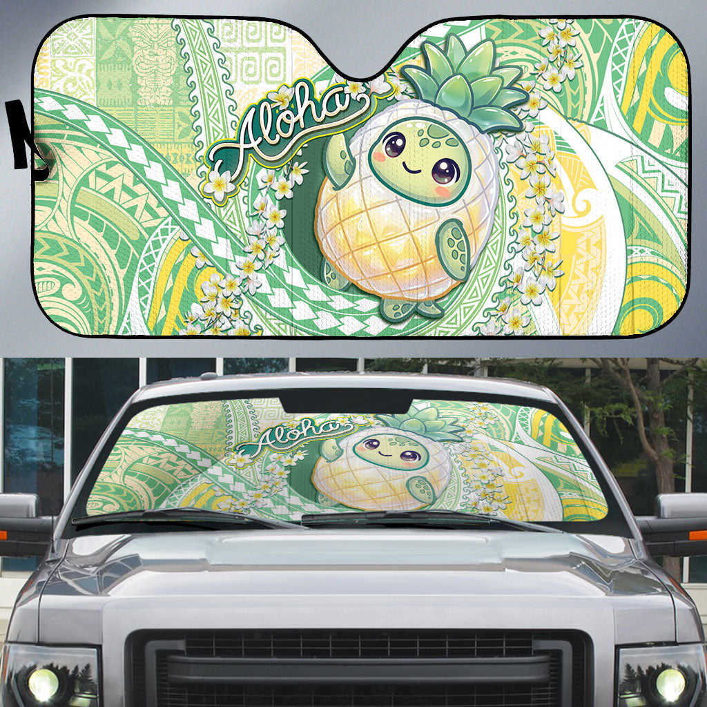 Hawaii Pineapple Auto Sun Shade Cute Cosplay Turtle Plumeria Spiral