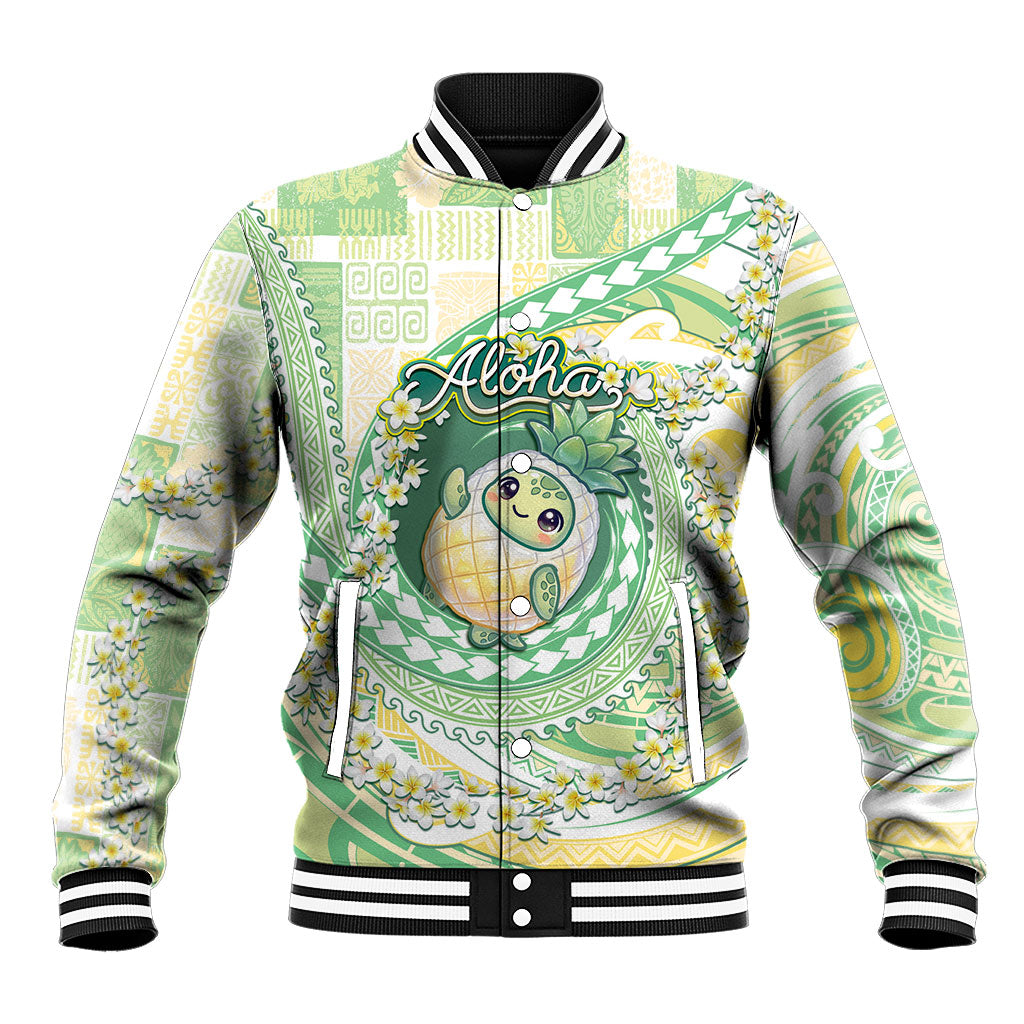 Hawaii Pineapple Baseball Jacket Cute Cosplay Turtle Plumeria Spiral