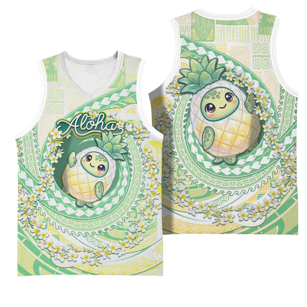 Hawaii Pineapple Basketball Jersey Cute Cosplay Turtle Plumeria Spiral