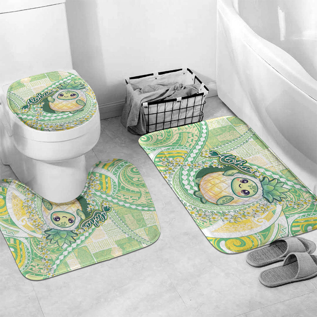 Hawaii Pineapple Bathroom Set Cute Cosplay Turtle Plumeria Spiral