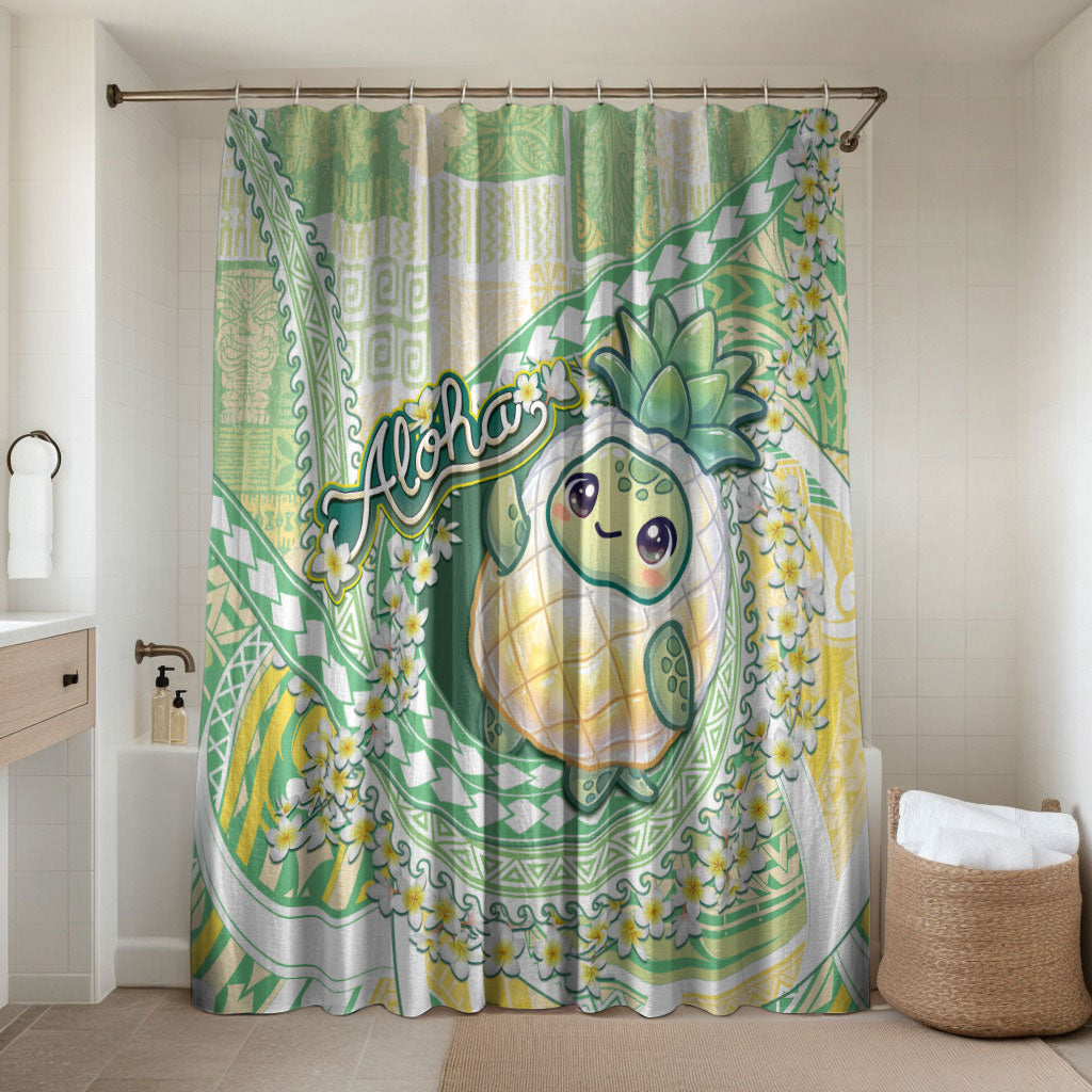 Hawaii Pineapple Bathroom Set Cute Cosplay Turtle Plumeria Spiral