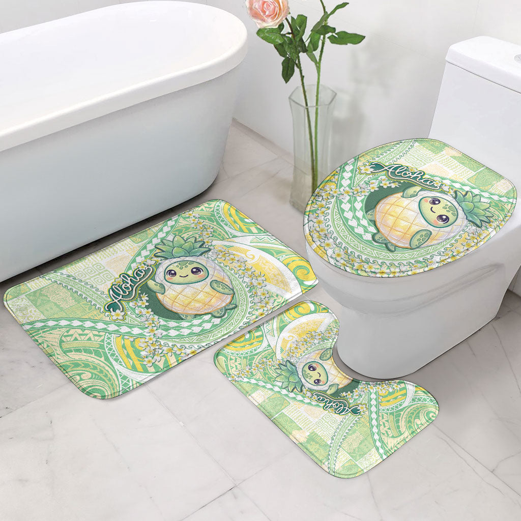 Hawaii Pineapple Bathroom Set Cute Cosplay Turtle Plumeria Spiral