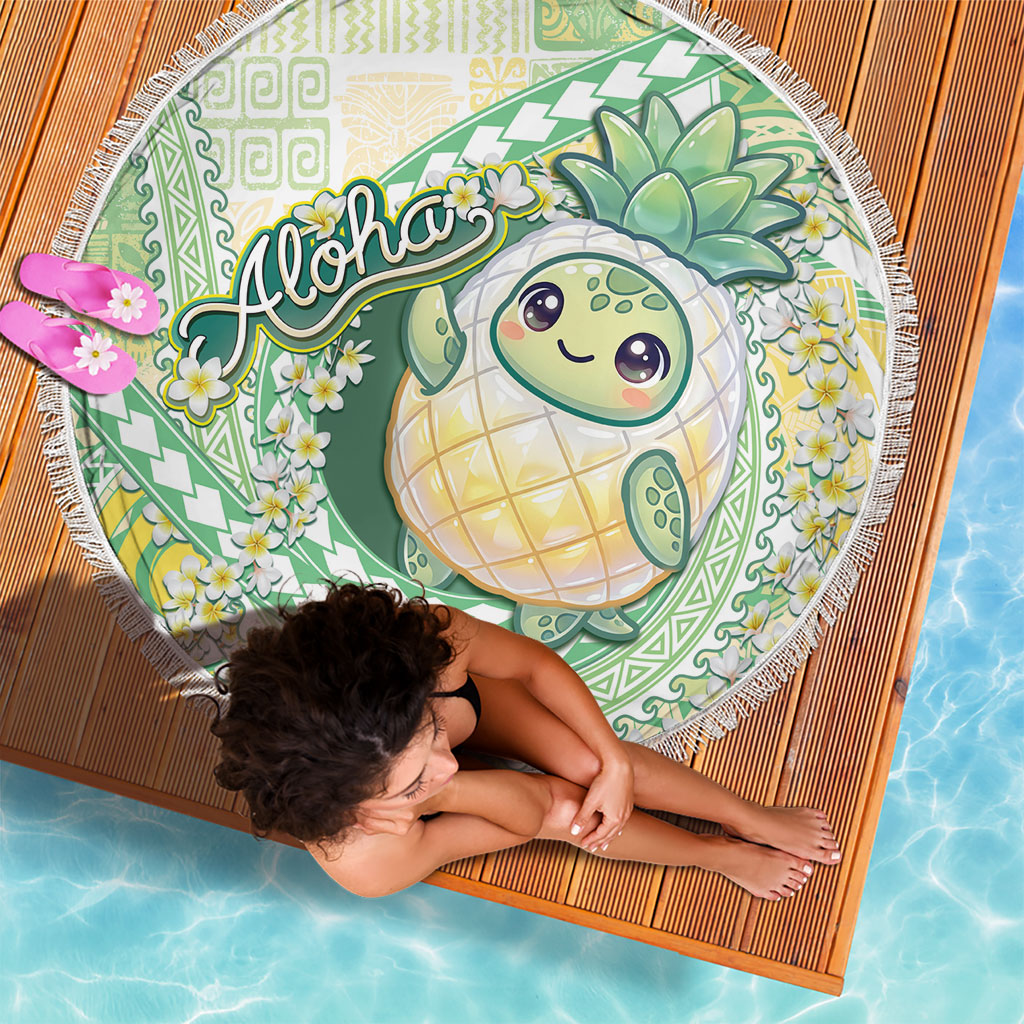 Hawaii Pineapple Beach Blanket Cute Cosplay Turtle Plumeria Spiral