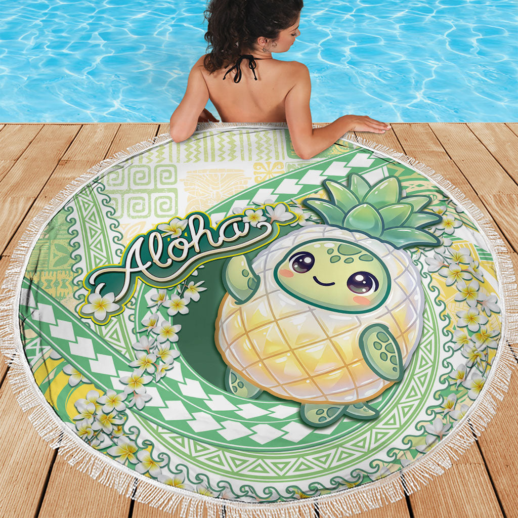 Hawaii Pineapple Beach Blanket Cute Cosplay Turtle Plumeria Spiral